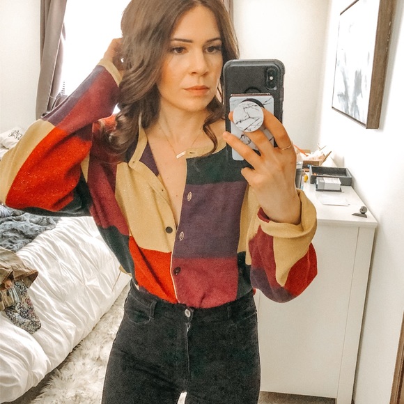 ColorBlock knit Cardigan - Picture 2 of 6